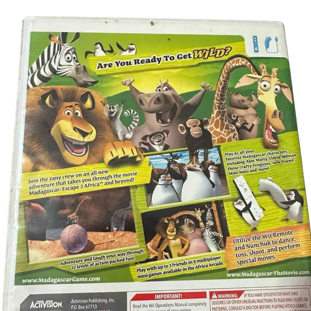Madagascar Escape 2 Africa Nintendo Wii Game 2008 Complete w/ Manual Untested